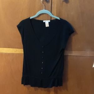 Black short sleeved sweater by Tulle